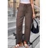 image:imageDokotoo Jeans for Women Casual High Waisted Straight Wide Leg Pants Loose Cargo Denim Pants with PocketsDark Brown