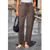 image:imageDokotoo Jeans for Women Casual High Waisted Straight Wide Leg Pants Loose Cargo Denim Pants with PocketsDark Brown