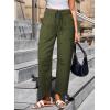 image:imageDokotoo Jeans for Women Casual High Waisted Straight Wide Leg Pants Loose Cargo Denim Pants with PocketsGreen