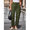 image:imageDokotoo Jeans for Women Casual High Waisted Straight Wide Leg Pants Loose Cargo Denim Pants with PocketsGreen