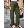 image:imageDokotoo Jeans for Women Casual High Waisted Straight Wide Leg Pants Loose Cargo Denim Pants with PocketsGreen
