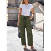 image:imageDokotoo Jeans for Women Casual High Waisted Straight Wide Leg Pants Loose Cargo Denim Pants with PocketsGreen