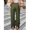image:imageDokotoo Jeans for Women Casual High Waisted Straight Wide Leg Pants Loose Cargo Denim Pants with PocketsGreen