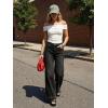 image:imageDokotoo Jeans for Women Casual High Waisted Wide Leg Denim Pants Baggy Raw Hem Flare Jeans with PocketsBlack