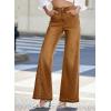 image:imageDokotoo Jeans for Women Casual High Waisted Wide Leg Denim Pants Baggy Raw Hem Flare Jeans with PocketsBrown