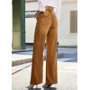 image:imageDokotoo Jeans for Women Casual High Waisted Wide Leg Denim Pants Baggy Raw Hem Flare Jeans with PocketsBrown