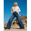 image:imageDokotoo Jeans for Women Casual High Waisted Wide Leg Denim Pants Baggy Raw Hem Flare Jeans with PocketsSail Blue
