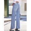 image:imageDokotoo Jeans for Women Casual High Waisted Wide Leg Denim Pants Baggy Raw Hem Flare Jeans with PocketsSky Blue