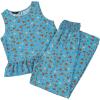 image:imageDokotoo Pants Sets Women 2 Piece Outfits Sleeveless Round Neck Tank Tops Matching Sets for Women Elastic Waist Wide LegZ Blue