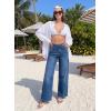 image:imageDokotoo Womens Casual Mid Waisted Distressed Straight Wide Leg Stretchy Jeans Baggy Denim PantsAshleigh Blue