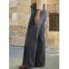 image:imageDokotoo Womens Casual Mid Waisted Distressed Straight Wide Leg Stretchy Jeans Baggy Denim PantsDark Grey