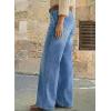 image:imageDokotoo Womens Casual Mid Waisted Distressed Straight Wide Leg Stretchy Jeans Baggy Denim PantsMyosotis