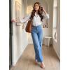 image:imageDokotoo Womens Casual Mid Waisted Distressed Straight Wide Leg Stretchy Jeans Baggy Denim PantsMyosotis