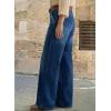 image:imageDokotoo Womens Casual Mid Waisted Distressed Straight Wide Leg Stretchy Jeans Baggy Denim PantsSail Blue