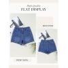 image:imageDokotoo Womens Jean Shorts Stretchy High Waisted 2026 Straight Leg Frayed Raw Hem Casual Denim Shorts with PocketsAshleigh Blue