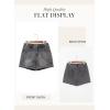 image:imageDokotoo Womens Jean Shorts Stretchy High Waisted 2026 Straight Leg Frayed Raw Hem Casual Denim Shorts with PocketsGray