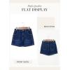 image:imageDokotoo Womens Jean Shorts Stretchy High Waisted 2026 Straight Leg Frayed Raw Hem Casual Denim Shorts with PocketsSail Blue
