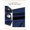 image:imageDokotoo Womens Jean Shorts Stretchy High Waisted 2026 Straight Leg Frayed Raw Hem Casual Denim Shorts with PocketsSail Blue