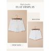 image:imageDokotoo Womens Jean Shorts Stretchy High Waisted 2026 Straight Leg Frayed Raw Hem Casual Denim Shorts with PocketsWhite