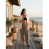image:imageDokotoo Womens Pants Casual Smocked High Waisted Elastic Wide Leg Pants Loose Cotton Trousers with PocketsKhaki
