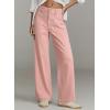 image:imageDokotoo Womens Pants High Waisted Jeans Stretch Loose Fit Colorblock Denim Pants with PocketApricot Pink