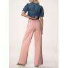 image:imageDokotoo Womens Pants High Waisted Jeans Stretch Loose Fit Colorblock Denim Pants with PocketApricot Pink