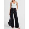 image:imageDokotoo Womens Pants High Waisted Jeans Stretch Loose Fit Colorblock Denim Pants with PocketBlack