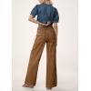 image:imageDokotoo Womens Pants High Waisted Jeans Stretch Loose Fit Colorblock Denim Pants with PocketCamel