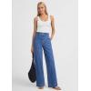 image:imageDokotoo Womens Pants High Waisted Jeans Stretch Loose Fit Colorblock Denim Pants with PocketDark Blue