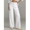 image:imageDokotoo Womens Pants High Waisted Jeans Stretch Loose Fit Colorblock Denim Pants with PocketWhite