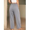 image:imageDokotoo Womens Striped Barrel Casual Pants High Waisted 2026 Elastic Drawstring TrousersLight Gray Stripe