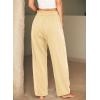 image:imageDokotoo Womens Striped Barrel Casual Pants High Waisted 2026 Elastic Drawstring TrousersYellow Stripe