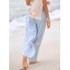 image:imageDokotoo Womens Striped Gingham Pants 2026 Casual Pants Cute Comfy Bottoms with Pockets Plaid OutfitsBlue