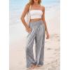 image:imageDokotoo Womens Striped Gingham Pants 2026 Casual Pants Cute Comfy Bottoms with Pockets Plaid OutfitsMedium Grey