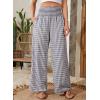 image:imageDokotoo Womens Striped Gingham Pants 2026 Casual Pants Cute Comfy Bottoms with Pockets Plaid OutfitsMedium Grey
