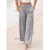 image:imageDokotoo Womens Striped Gingham Pants 2026 Casual Pants Cute Comfy Bottoms with Pockets Plaid OutfitsMedium Grey