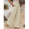 image:imageDokotoo Womens Striped Gingham Pants 2026 Casual Pants Cute Comfy Bottoms with Pockets Plaid OutfitsSage Green