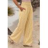 image:imageDokotoo Womens Striped Gingham Pants 2026 Casual Pants Cute Comfy Bottoms with Pockets Plaid OutfitsYellow