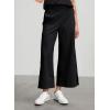 image:imageDokotoo Womens Summer Lightweight High Waist Wide Leg Stretch Baggy Pants Casual Quick Dry Split Cropped Pants with PocketsBlack