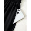 image:imageDokotoo Womens Summer Lightweight High Waist Wide Leg Stretch Baggy Pants Casual Quick Dry Split Cropped Pants with PocketsBlack