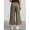 image:imageDokotoo Womens Summer Lightweight High Waist Wide Leg Stretch Baggy Pants Casual Quick Dry Split Cropped Pants with PocketsElmwood