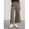 image:imageDokotoo Womens Summer Lightweight High Waist Wide Leg Stretch Baggy Pants Casual Quick Dry Split Cropped Pants with PocketsElmwood