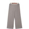image:imageDokotoo Womens Summer Lightweight High Waist Wide Leg Stretch Baggy Pants Casual Quick Dry Split Cropped Pants with PocketsGray