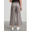 image:imageDokotoo Womens Summer Lightweight High Waist Wide Leg Stretch Baggy Pants Casual Quick Dry Split Cropped Pants with PocketsGray