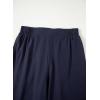 image:imageDokotoo Womens Summer Lightweight High Waist Wide Leg Stretch Baggy Pants Casual Quick Dry Split Cropped Pants with PocketsNavy Blue