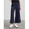 image:imageDokotoo Womens Summer Lightweight High Waist Wide Leg Stretch Baggy Pants Casual Quick Dry Split Cropped Pants with PocketsNavy Blue