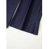 image:imageDokotoo Womens Summer Lightweight High Waist Wide Leg Stretch Baggy Pants Casual Quick Dry Split Cropped Pants with PocketsNavy Blue