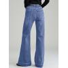 image:imageDokotoo Womens Wide Leg Baggy Flare Jeans High Waisted Stretch Casual Denim Pants with PocketsBeau Blue