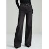 image:imageDokotoo Womens Wide Leg Baggy Flare Jeans High Waisted Stretch Casual Denim Pants with PocketsBlack
