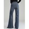 image:imageDokotoo Womens Wide Leg Baggy Flare Jeans High Waisted Stretch Casual Denim Pants with PocketsBlue Sapphire